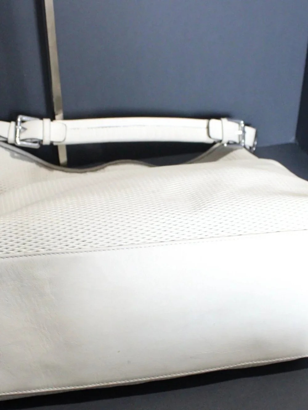Varriale,  Creme Slouchy Hobo Bag with Silver Hardware